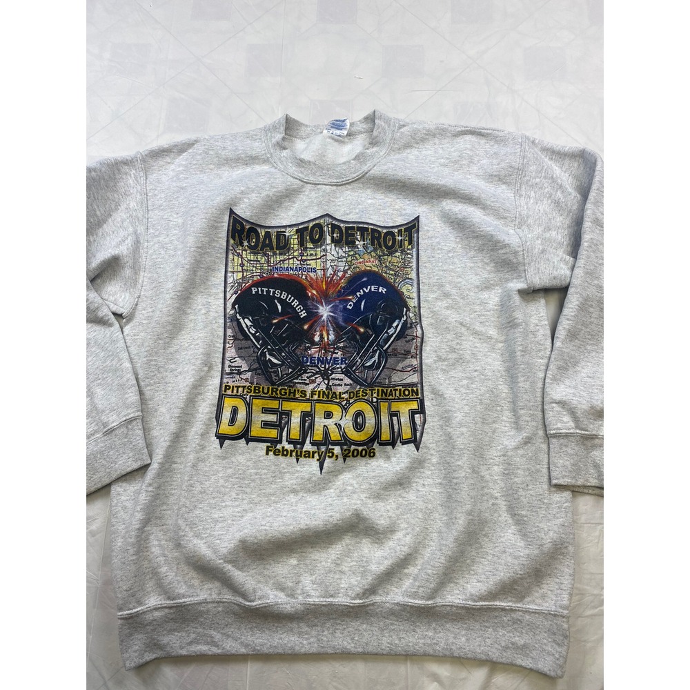 Vintage NFL Superbowl XL 40 Steelers Crewneck Sweatshirt Sweater Large